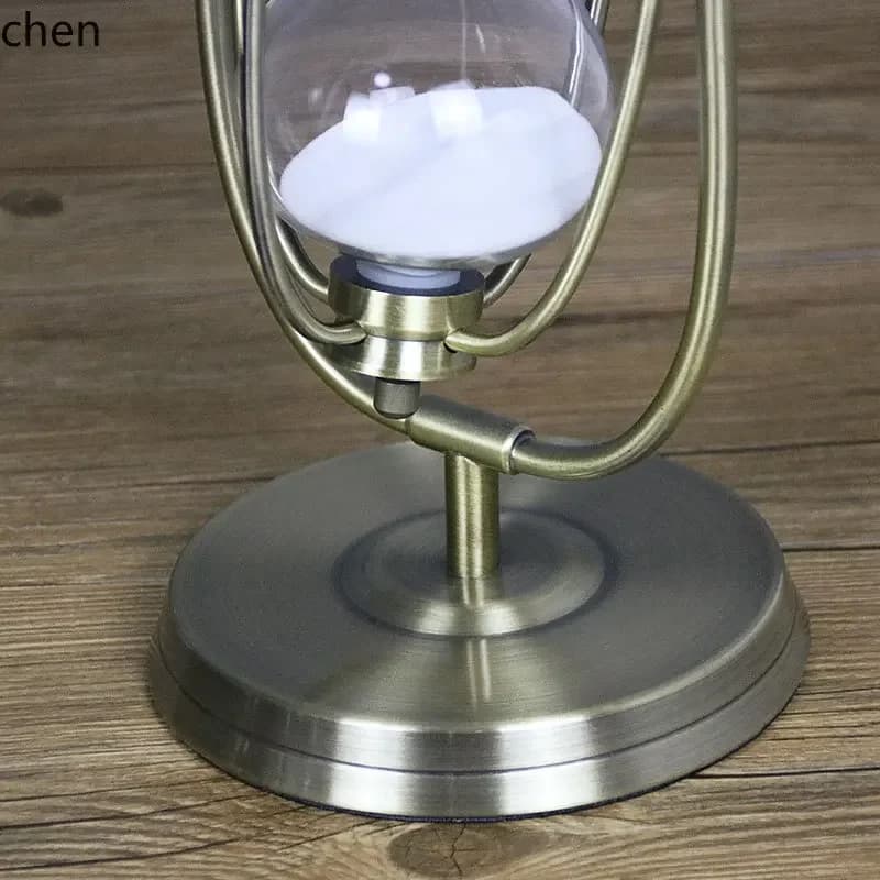 L15- Creative Simple Metal Hourglass Timer Ornament Home Decor Living Room Study