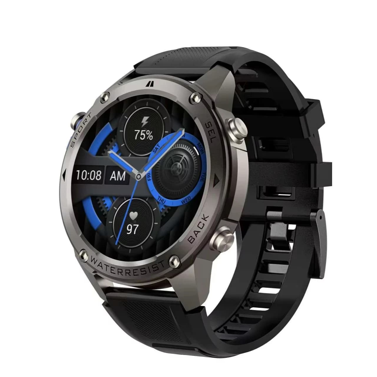 DM56 GPS Sport Smart Watch 1.43inch  Screen 5ATM Waterproof 400mAh Battery Blood Oxygen Sleep Monitoring Wearable Device