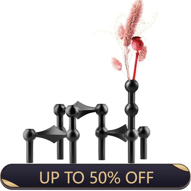 Nordic Art Metal Candle Holder Silver Wedding Table Candle Holders Living Room Decorations Elegant Home Furniture