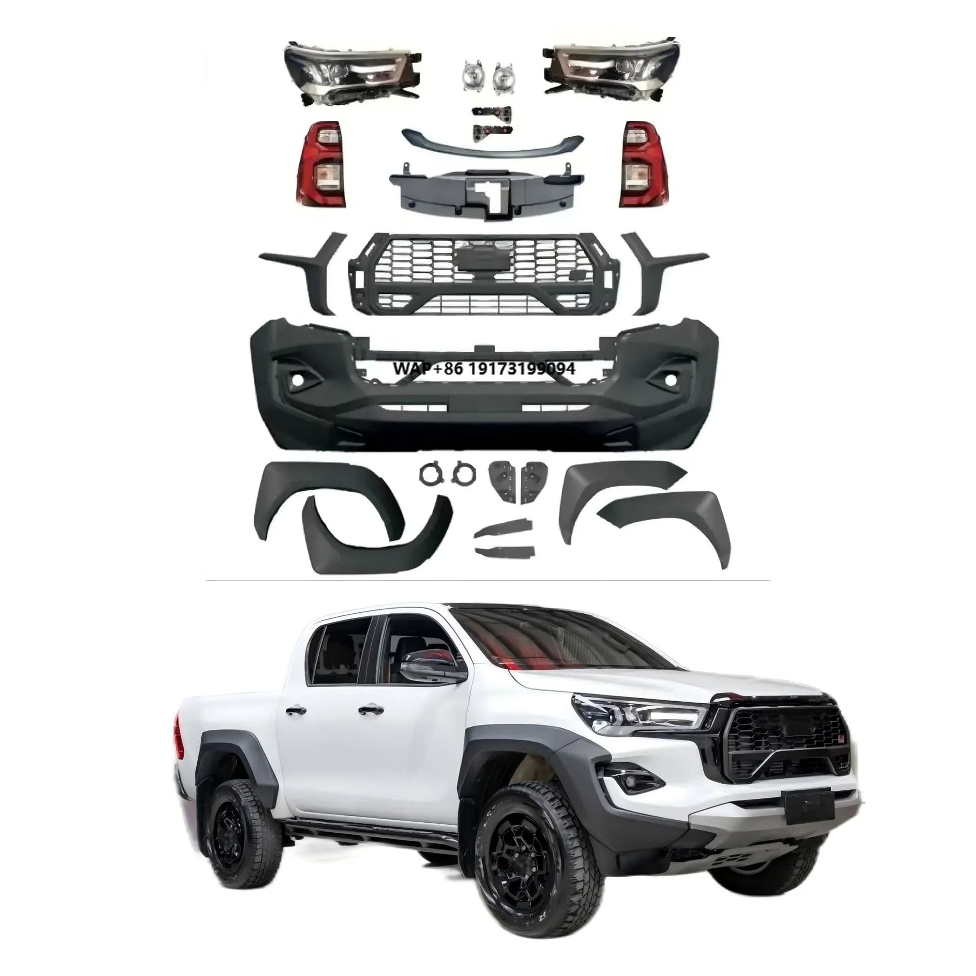 New Arrival for Hilux Revo 2016-2020 Upgrade to Hilux GR Sport 2023 Style Bodykit  Bumper