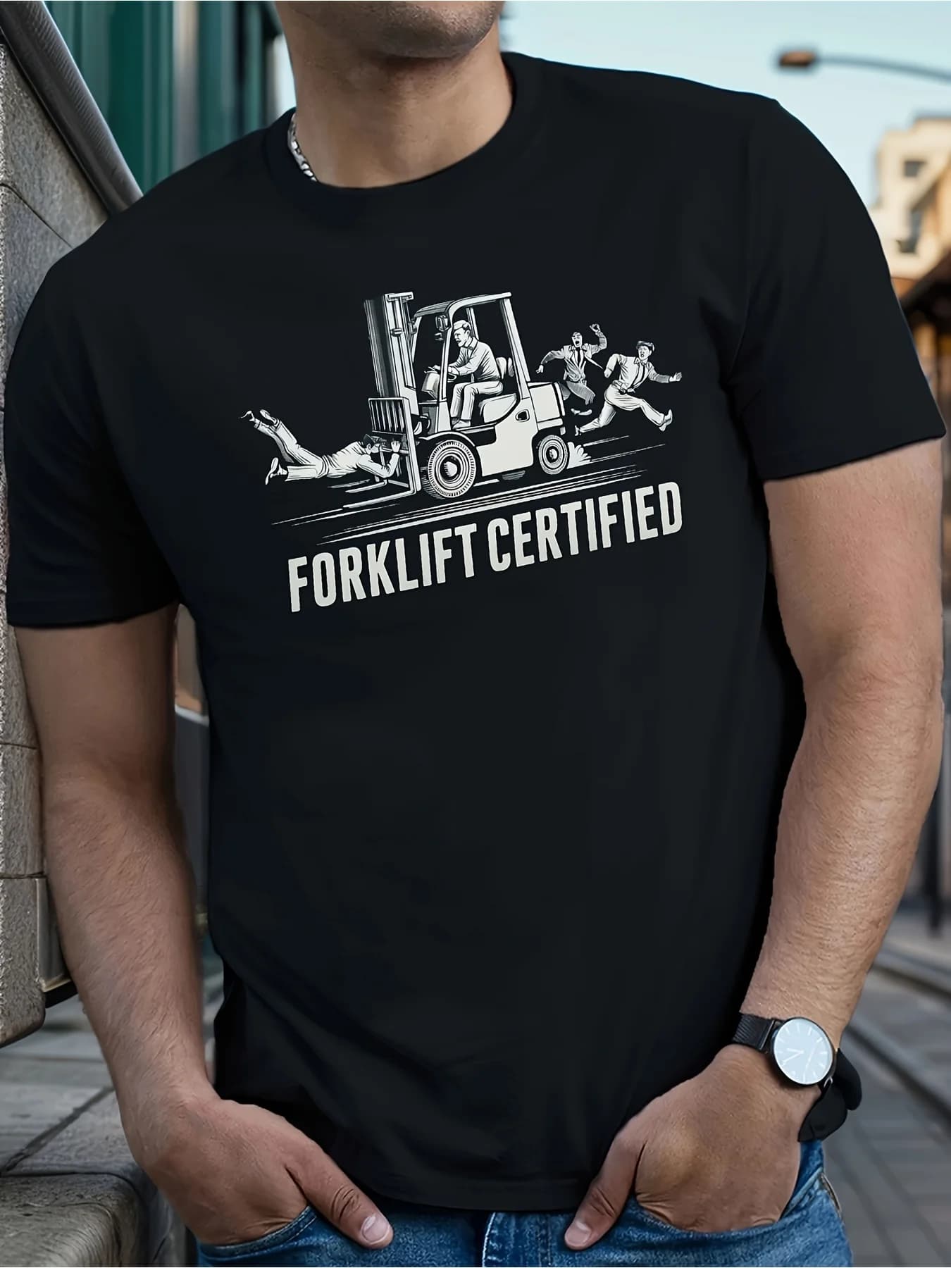 Vintage Forklift Certified Graphic Forklift Operator T-Shirt 100% Cotton O-Neck Short Sleeve Summer Casual Mens T-shirt