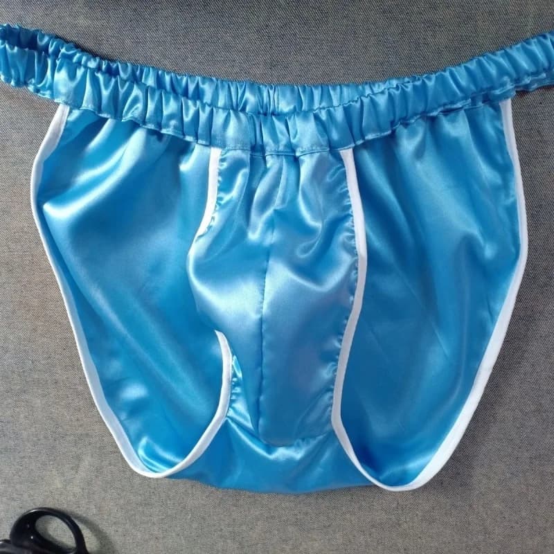 Plus Size Sissy Crossdressing Erotic Thong Handmade Men's Sexy Sleek Double-sided Satin Panties Delicate Silky Texture Briefs