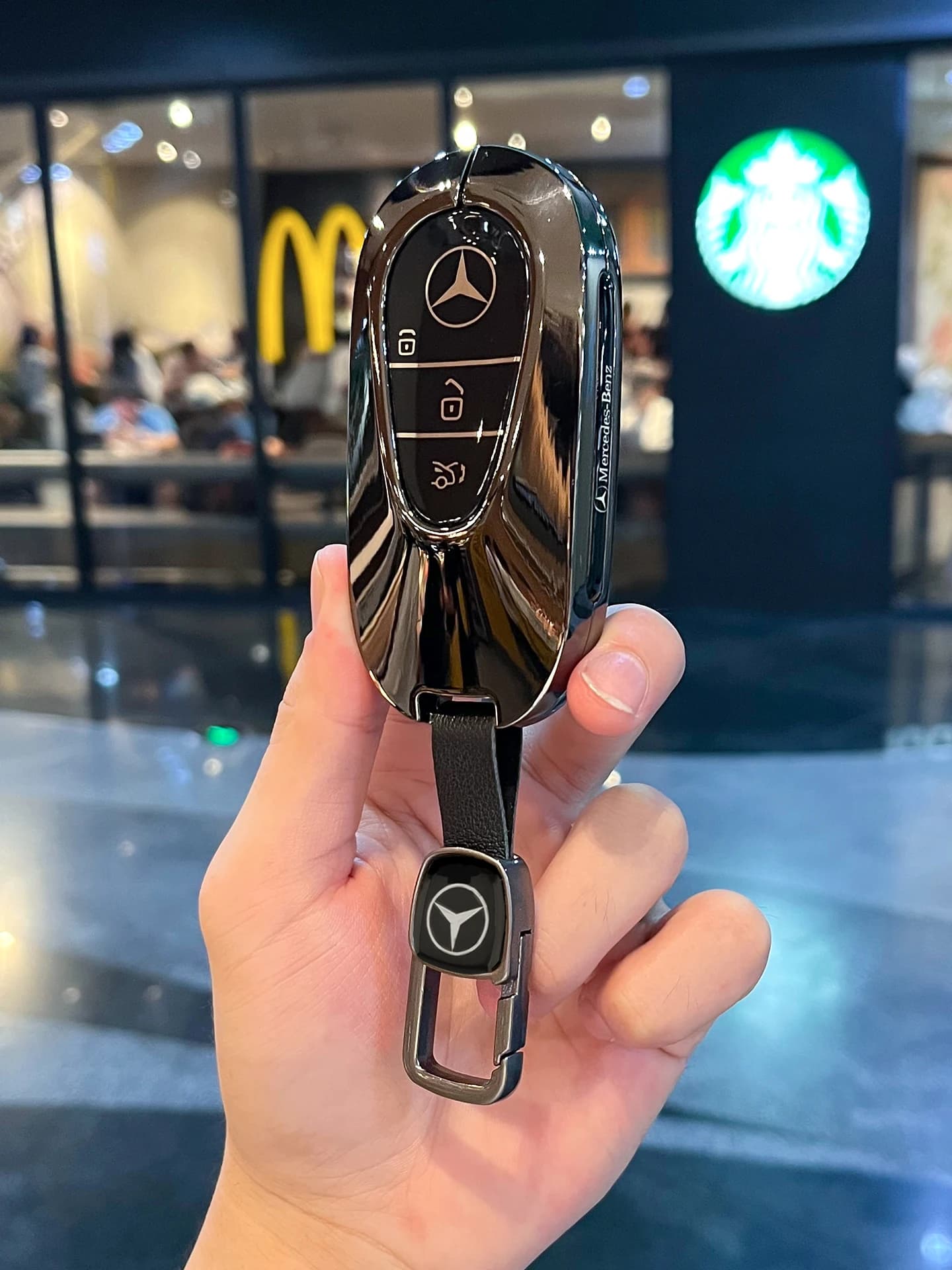 Car Key Bag Case Cover For Mercedes Benz 2023 2024 Glc300L Glc260L C260L C20 C Class Car Key Cover Suede Shell Protector Styling