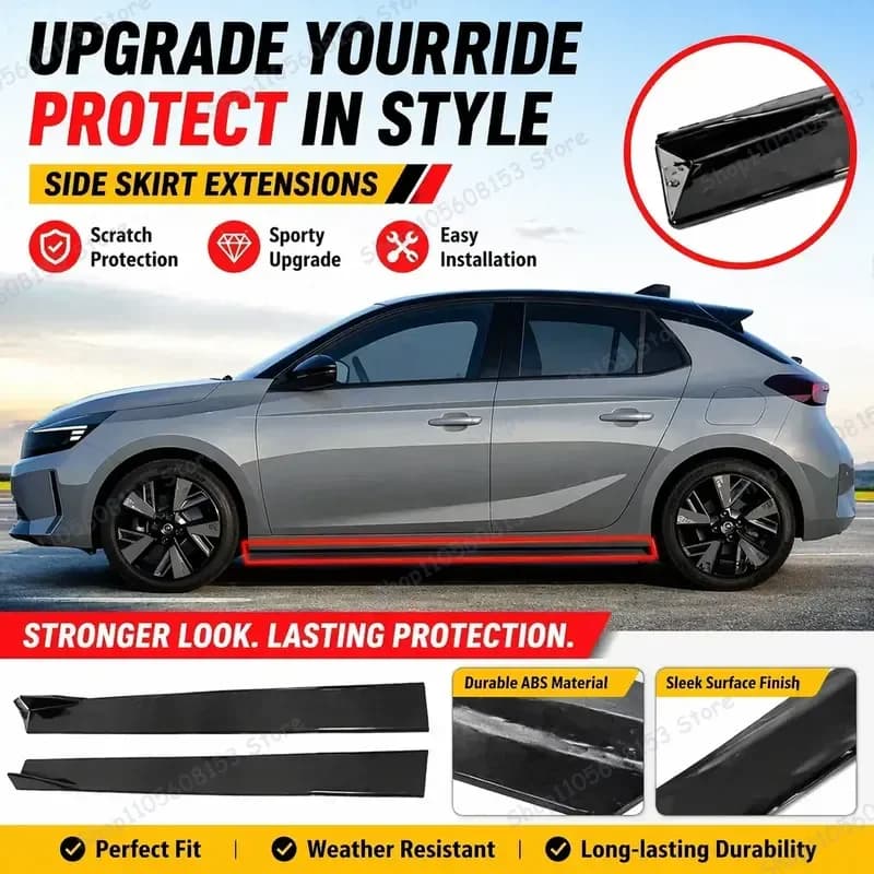 For Opel Zafira B Astra H Corsa D Insignia Universal Side Skirt Kit 8PCS 2.2M Winglet Splitter Lip Spoiler Aerodynamic