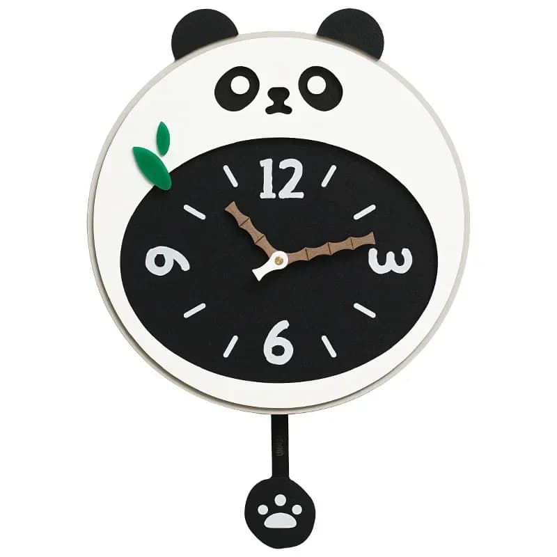 No punching panda cartoon wall clock living room simple clock wall hanging home restaurant