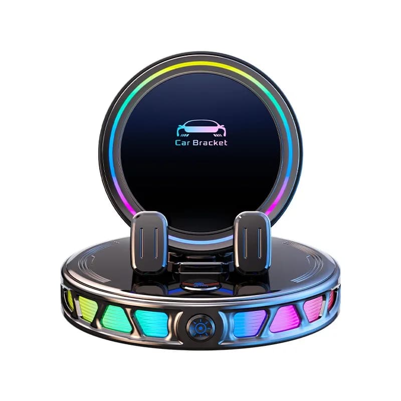 New wireless charging atmosphere decoration bracket 360 degree rotation 15W wireless charger vacuum suction cup car phone holder