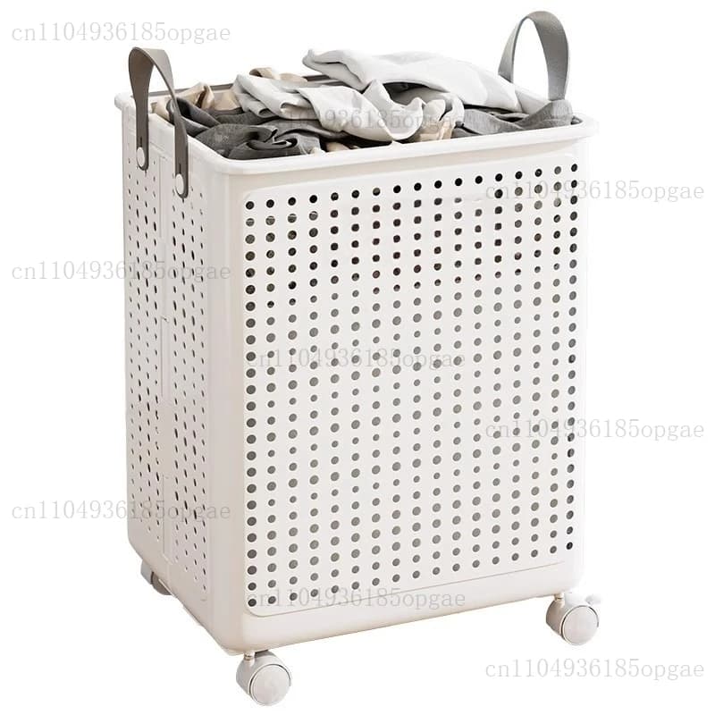 Narrow Slot Dirty Clothes Basket Sundries Storage Basket Bathroom Foldable Handbasket