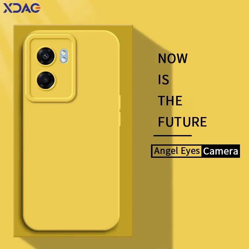 Angel Eyes Square Liquid Silicone Phone Case for Realme V23 Q5i 5G Original 360 Protective Soft Mobile Cover RealmeV23 Girls Bag