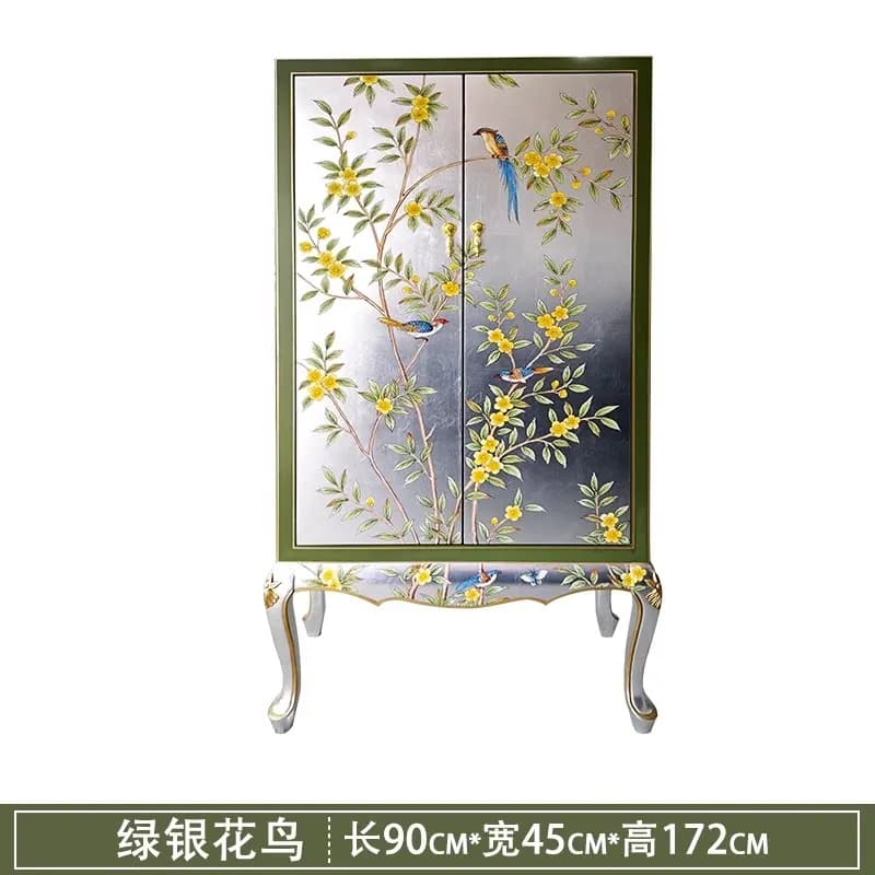 entrance entrance wardrobe multi-functional dining side cabinet overall new Chinese light luxury solid wood wine cabinet