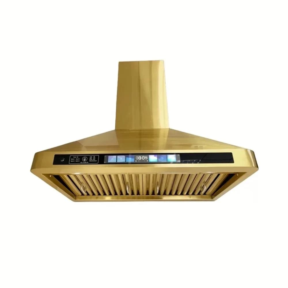 Noiseless 450 CFM Wall Mount Range Hood with Easy Self-Cleaning Function Reinforced Frame for Condo Apartments and Households
