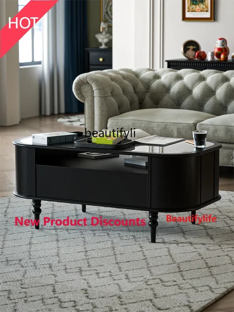 MM45 French Cloud Oval Coffee Table Living Room Home Small Apartment Light Luxury Modern