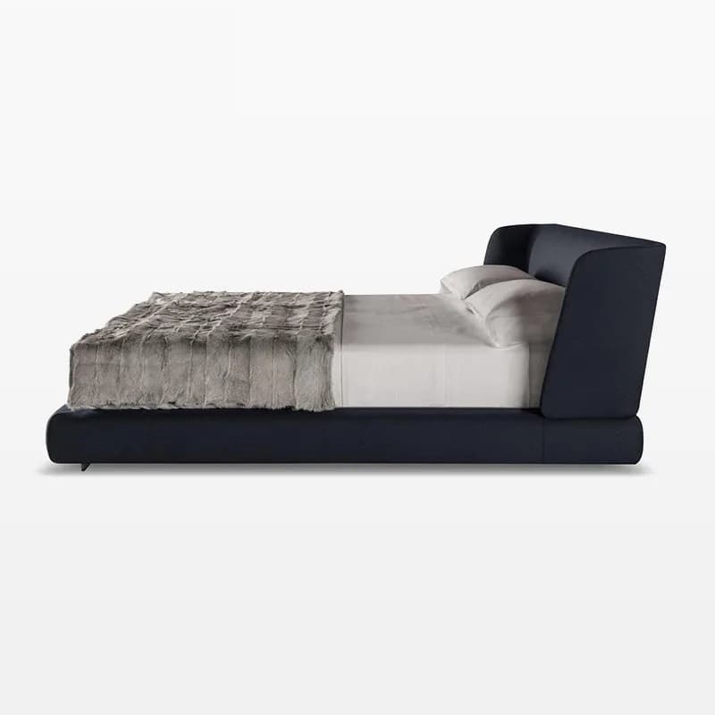 Italian minimalist cotton and linen fabric bed Modern master bedroom soft bed 1.8 meters large flat double bed