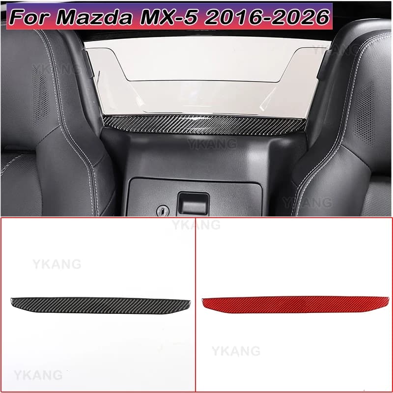 For Mazda MX-5 2016-2026 Car Interior Rear Glass Trim Strip Soft Carbon Fiber Decoration Car Interior Accessories 1 Pcs