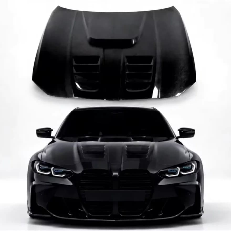For BMW M3 G80 M4 G82  G-Power Style Dry Carbon Fiber Engine Hood Cover Front Bonnet