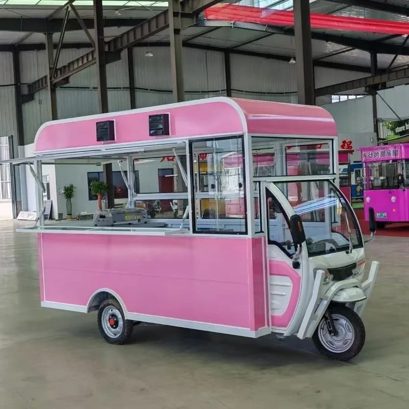 Electric three-wheeled dining car multi-function, barbecue one-piece mobile whole-body breakfast, fried skewers, steamed night