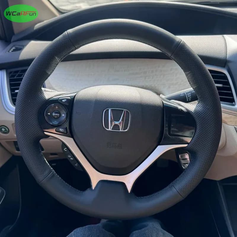 Customize DIY Microfiber Leather Car Accessories Steering Wheel Cover For Honda Civic Civic 9 2012 2013 2014 2015 Car Interior