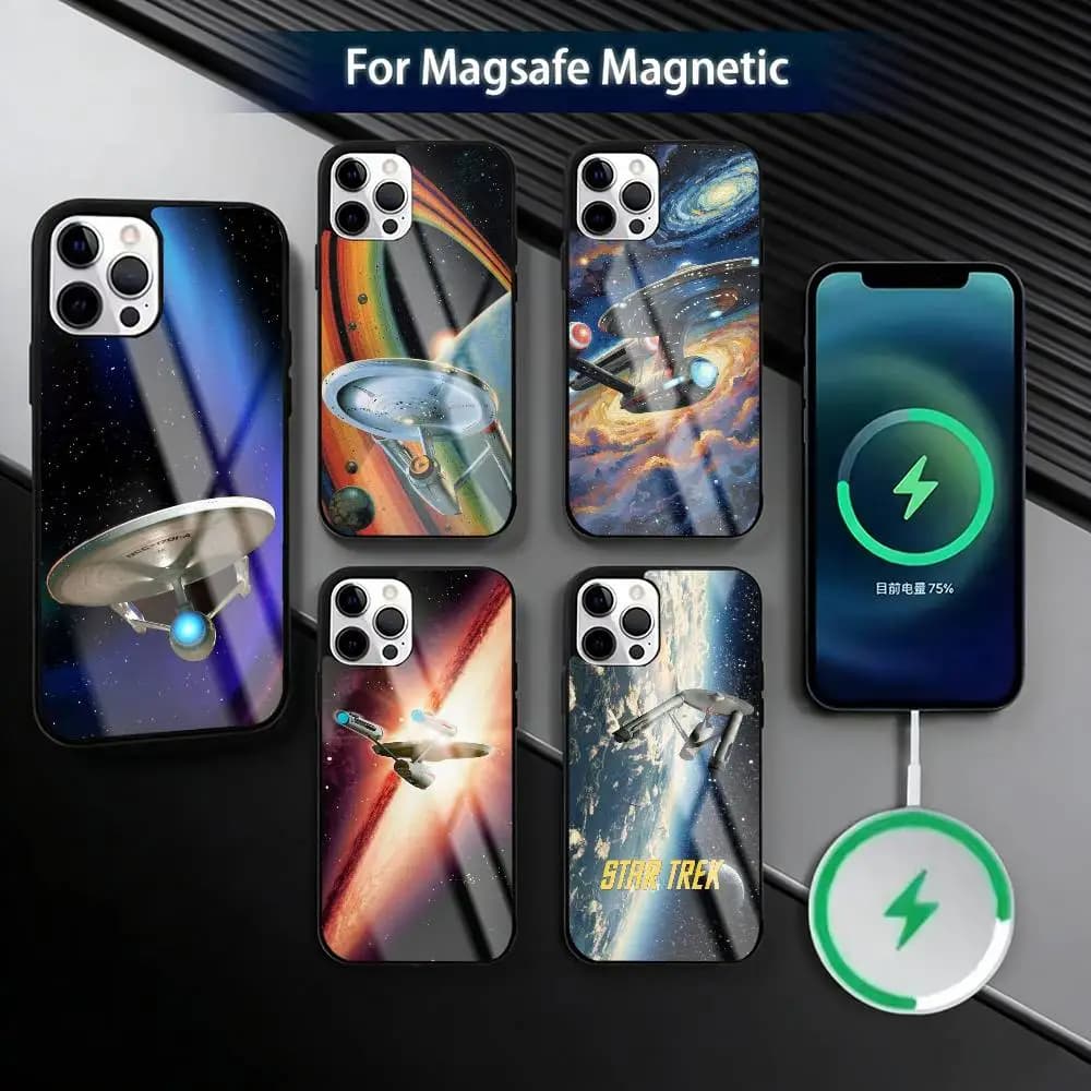 Trek Space Theme  Phone Case For iPhone17,16,15,14,13,12,11 Plus,Pro Magnetic For Magsafe Wireless Charging