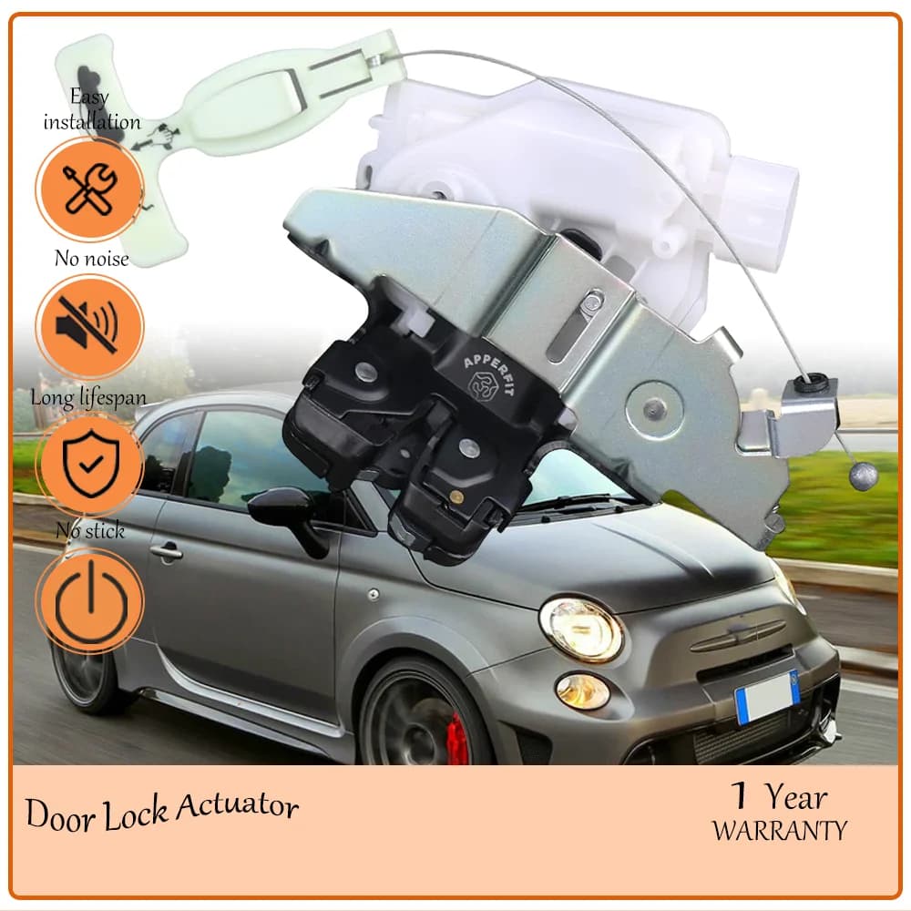 Wear‑Resistant ApplianPar Rear Trunk Tailgate Latch Lock Compatible With Cable Rod Fit Fiat 500 2012‑2019 oem 68084367AD AB AC