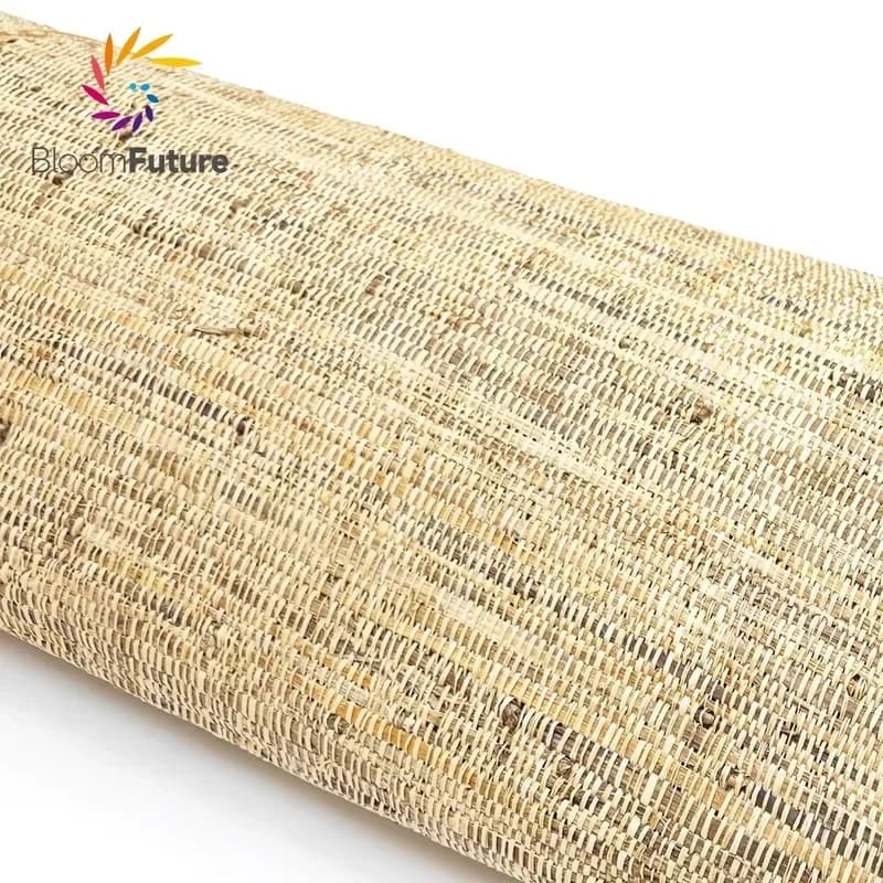 Durable Wholesale Natural Raffia Woven Cloth Fabric for Wallpaper Custom Home Decor Gift Wrapping and DIY Crafts