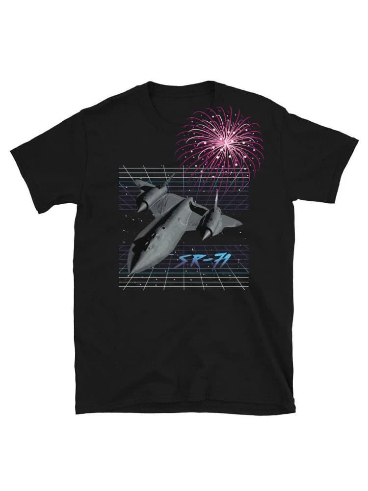 SR 71 blackbird pattern, 100% cotton summer fashion short-sleeved printed T-shirt.