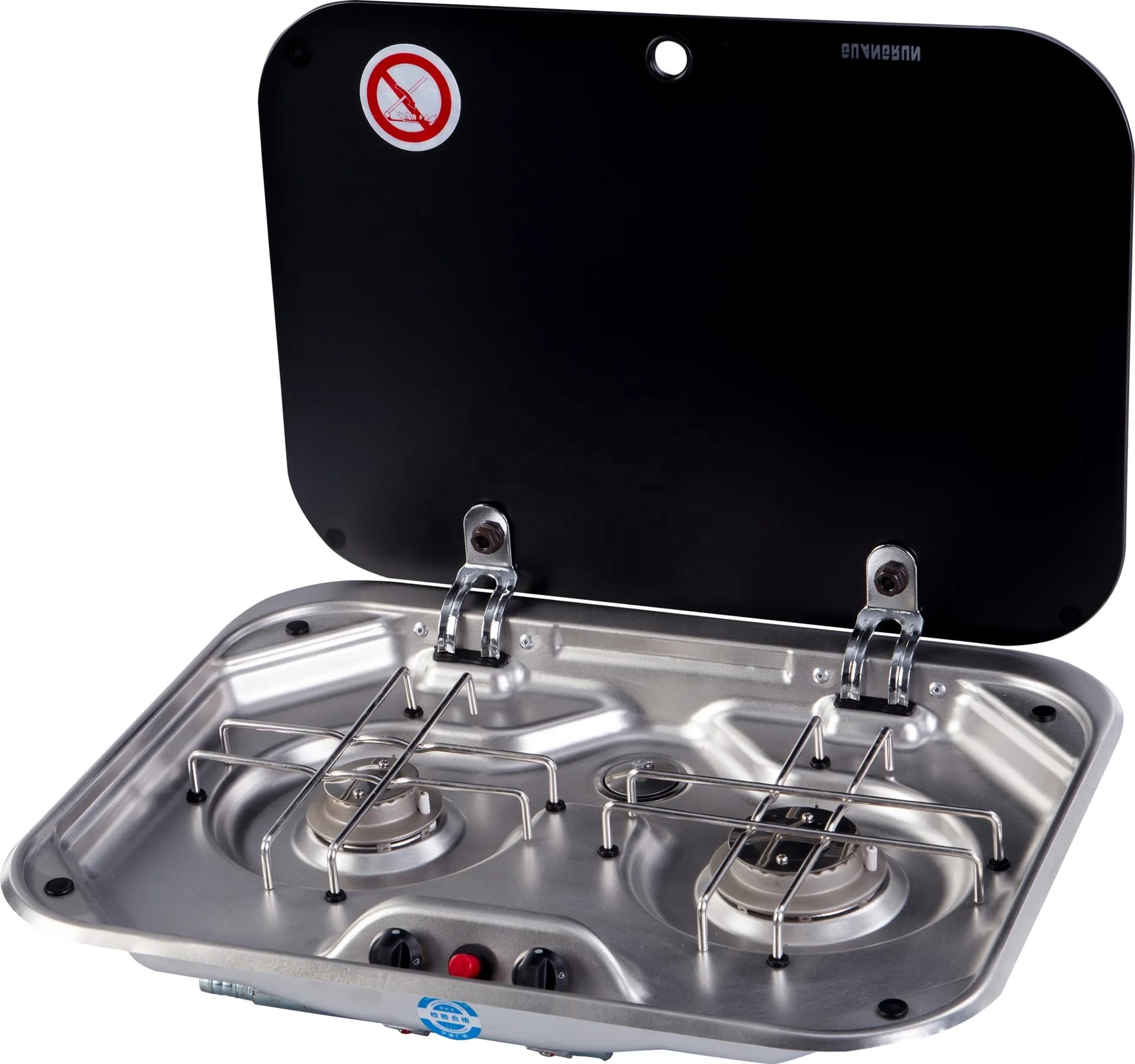 TYTXRV RV Kitchen Accessories 2 Burners Gas RV Stove Stainless Steel Material with Tempered Glass Cover
