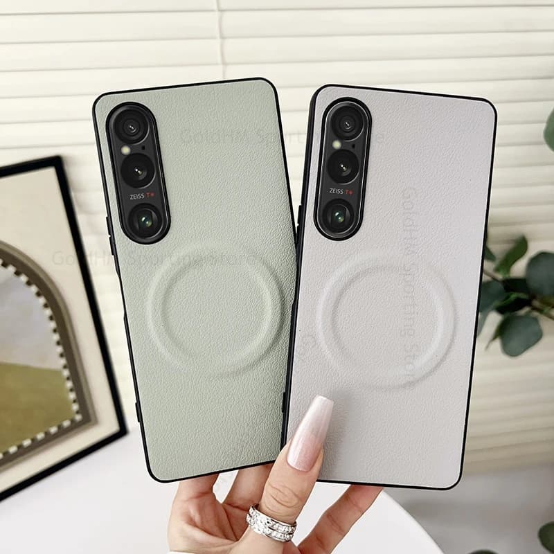 Cover For Sony Xperia 1 VII For Magsafe Soft TPU Leather Phone Case For Xperia 1 IV 10 V 5 III Wireless Charging Magnetic Cover