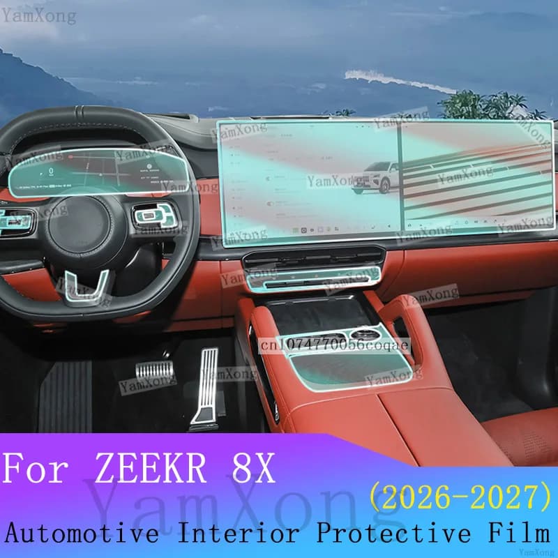 For ZEEKR 8X 2026 interior Protection Film Kit Navigation screen Transparent Sticker Center Console Gear Panel Anti-scratch Film
