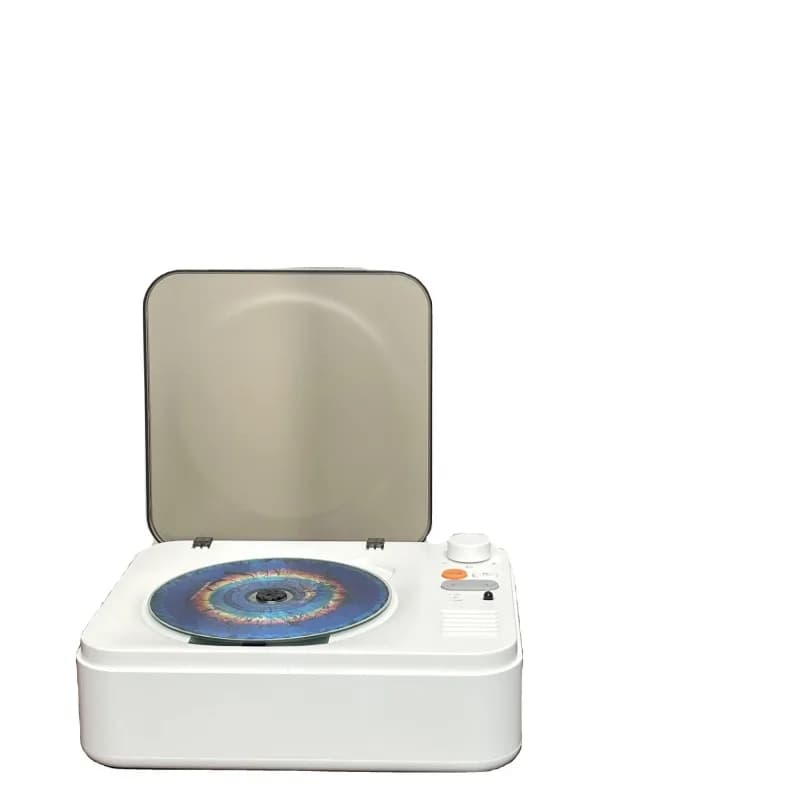 Desktop CD Player BT 5.1 2600mAh Rechargeable Portable Music Player 9W HiFi Dual Speaker Type C with Transparent Cover