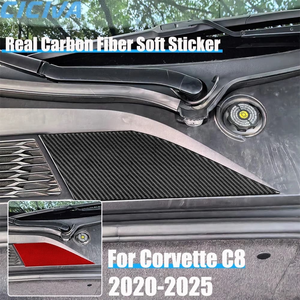 Real Carbon Fiber Car Accessories Front Intake Trim Cover Soft Sticker For Chevrolet Corvette C8 2020 2021 2022 2023 2024 2025