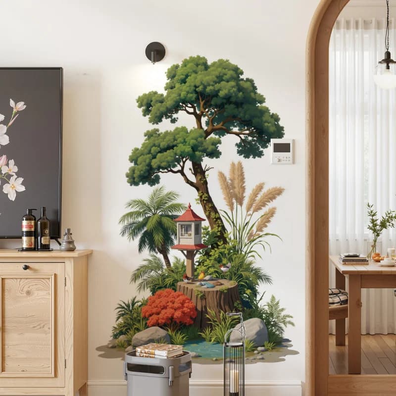 Plant Large Tree Background Wall Decoration Sticker Living Room Sofa Wall Sticker Self-Adhesive Removable