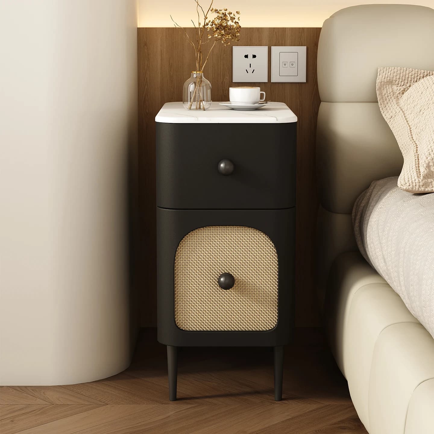 Lock Bookshelf Bedside Table Designer Items Walnut Tight Vasagle Metal Bedside Table Cute Wide Meuble Chambre Modular Furniture