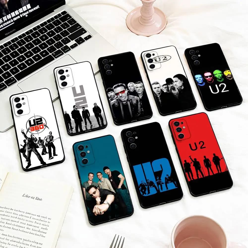 BAND U-U2   Phone Case For Samsung S 25,24,23,22,30,21,10,9,Ultra,Plus,Lite,FE,4,5 G Soft Black Case