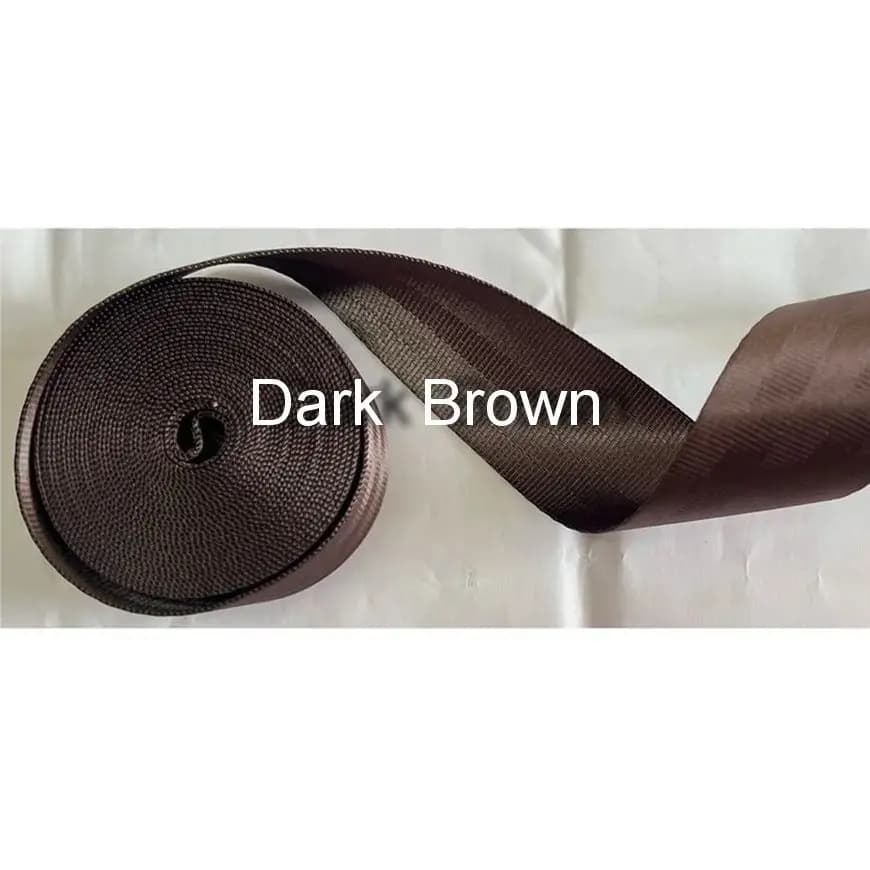 30 meters Roll Seat Belt Webbing Safety Strap Dark BROWN Color  4.8cm Wide 5 Bars