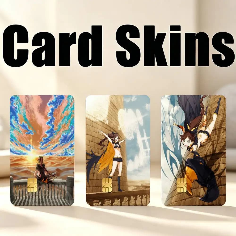 Re ZERO S-Shaula  1Set 4Pcs Waterproof Card Skin Stickers for Credit Bus IC Cards
