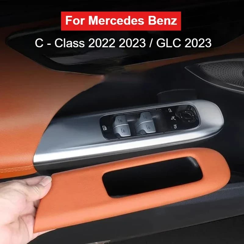 For Mercedes Benz GLC 2023 Car Window Panel Decoration Frame C-Class 2022 2023 4pcs Car Window Up Button Panel Protective Frame