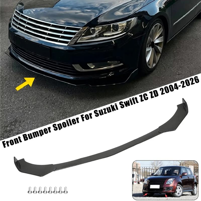 Sport Front Bumper Splitter Spoiler Lip For Suzuki Swift ZC ZD 2004-2026 5Pcs Adjustable Sectional Car Exterior Tuning Body Kit