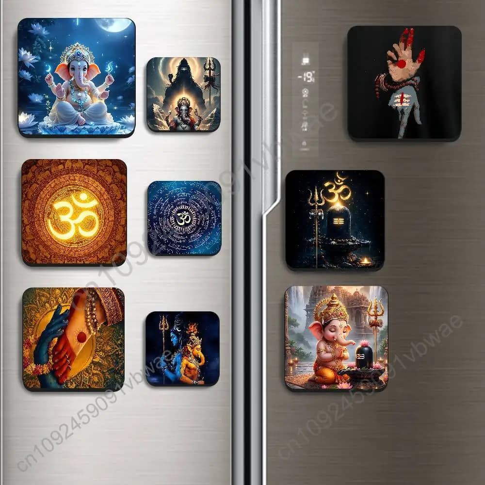Symbolism Ganesh Shiva Buddha BestSelling Refrigerator Magnetic Sticker Fridge Magnets Adhesive to Metal Surfaces Leaves