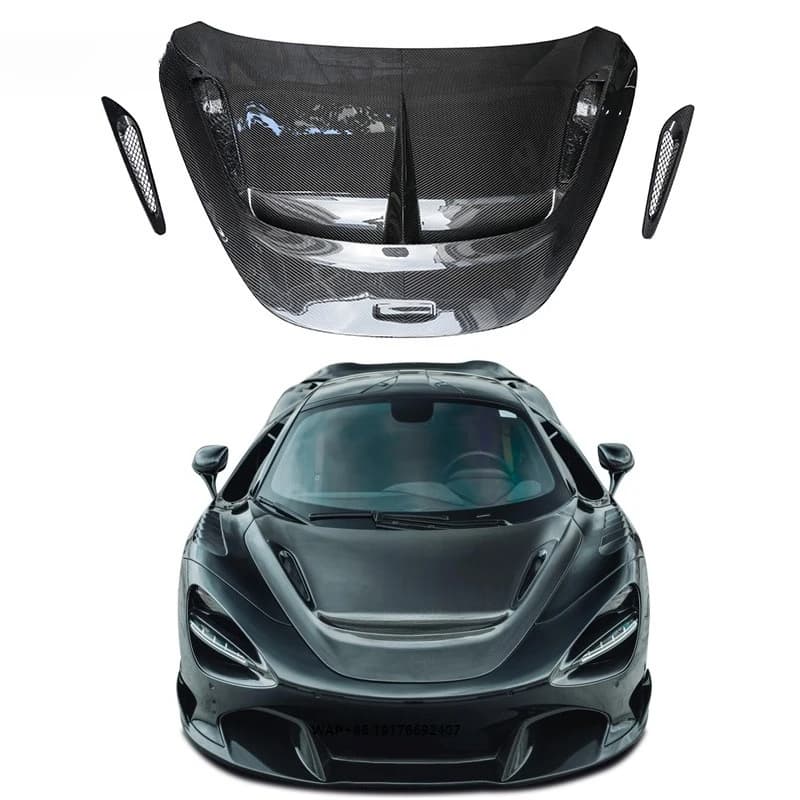 Style Dry Full Carbon Fiber Car Bonnet Hood for Mclaren 720S Carbon Hood Engine Cover Body Kits