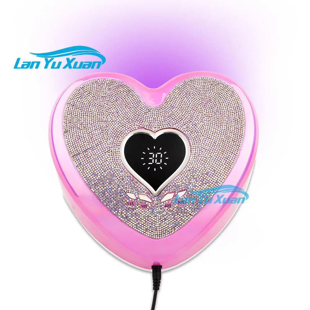 Wholesale Bling Nail Dryer 2022 Crystal s UV Gel Polish Heart Pink Diamond  Lamp