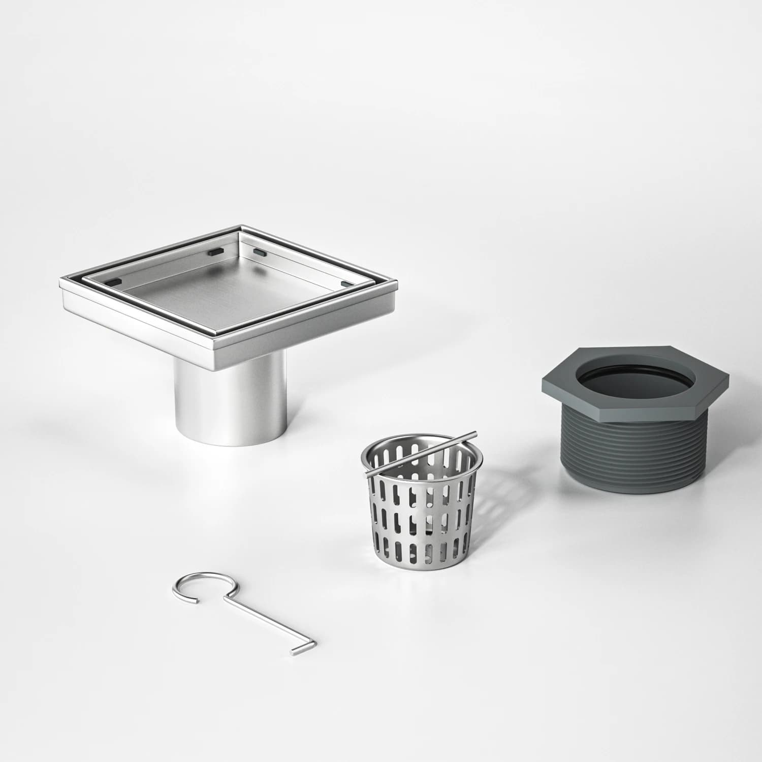Square 304 Stainless Steel Shower Floor Drain with High Efficiency and CUPC Certification for Bathroom Use