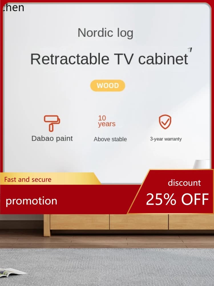 YFY Retractable Solid Wood TV  Bedroom Storage Floor  Video  Storage