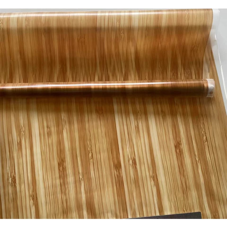Yellow Bamboo Wood Grain Hydro Dip Film 0.5Mx2M - Water Transfer Vinyl for Car Interior Wrap, DIY Wood Effect Decal 123