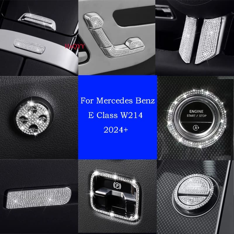 For Mercedes Benz E Class W214 E200 E260 E300 2024+ Interior Modification Center Console Trim Diamond Cover Crystal Sticker