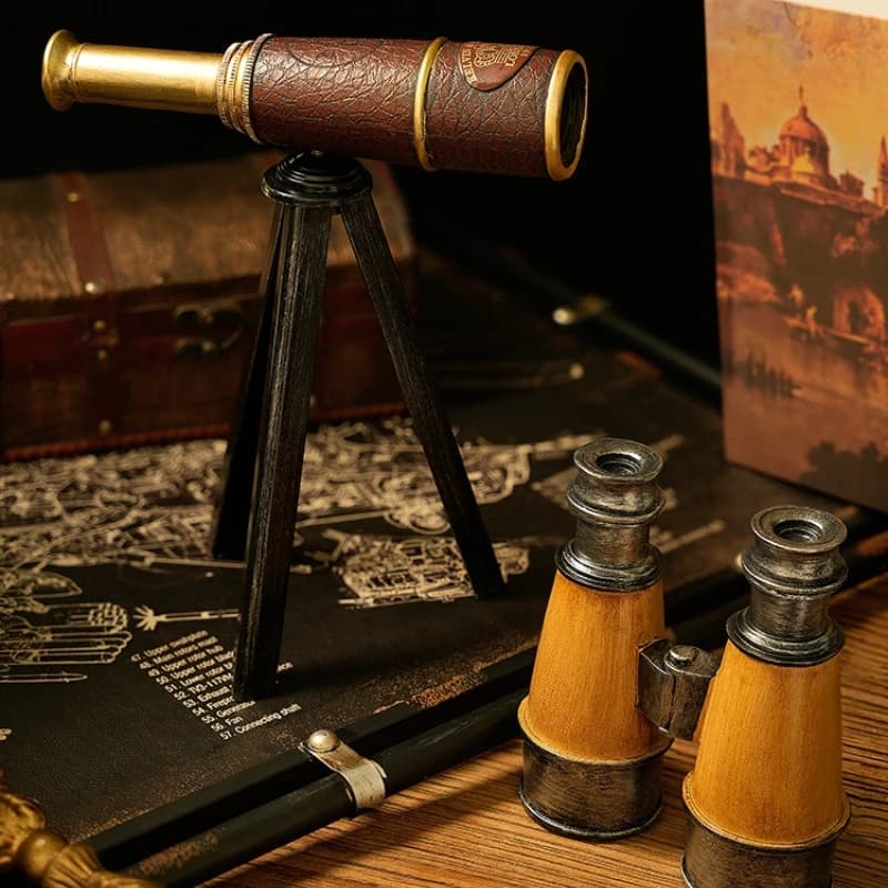 American retro single binoculars creative decoration performance shooting props porch bar cabinet ornament