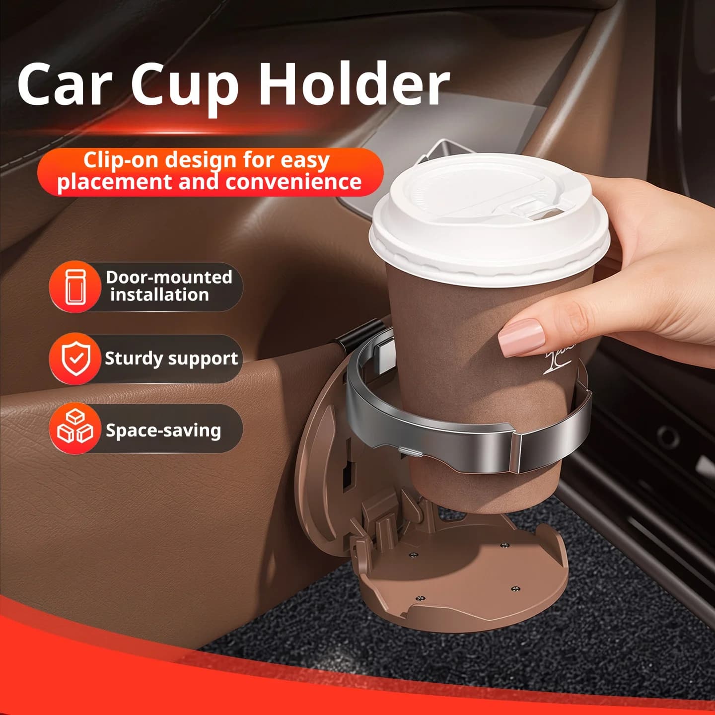 Car Foldable Drink Holder Universal Car Door Cup Holder Multi-Function Car Cup Holder Fits Nissan Sentra, Kicks, Altima