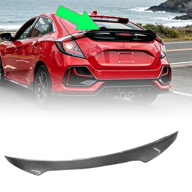For 2016-2021 Honda Civic FK7 FK8 Hatchback Car Exterior Racing Spoiler Mod Parts