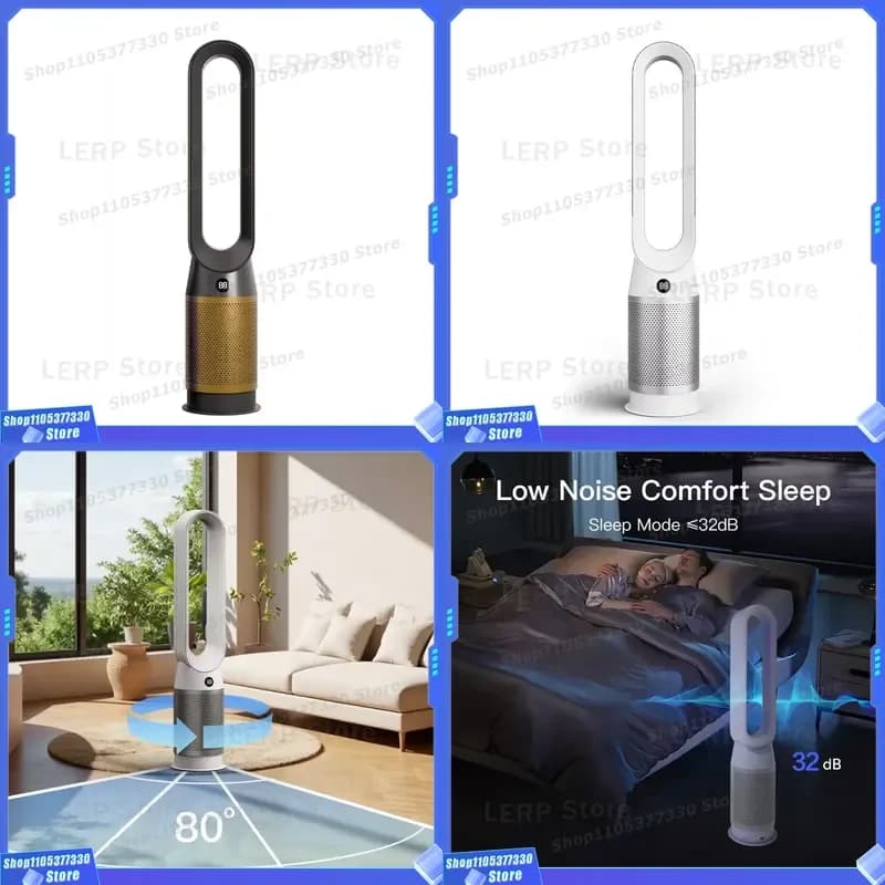 2025 New Bladeless Tower Fan Electric Floor Standing Air Cooler With Purification Function Modern Design Home Cooling Device