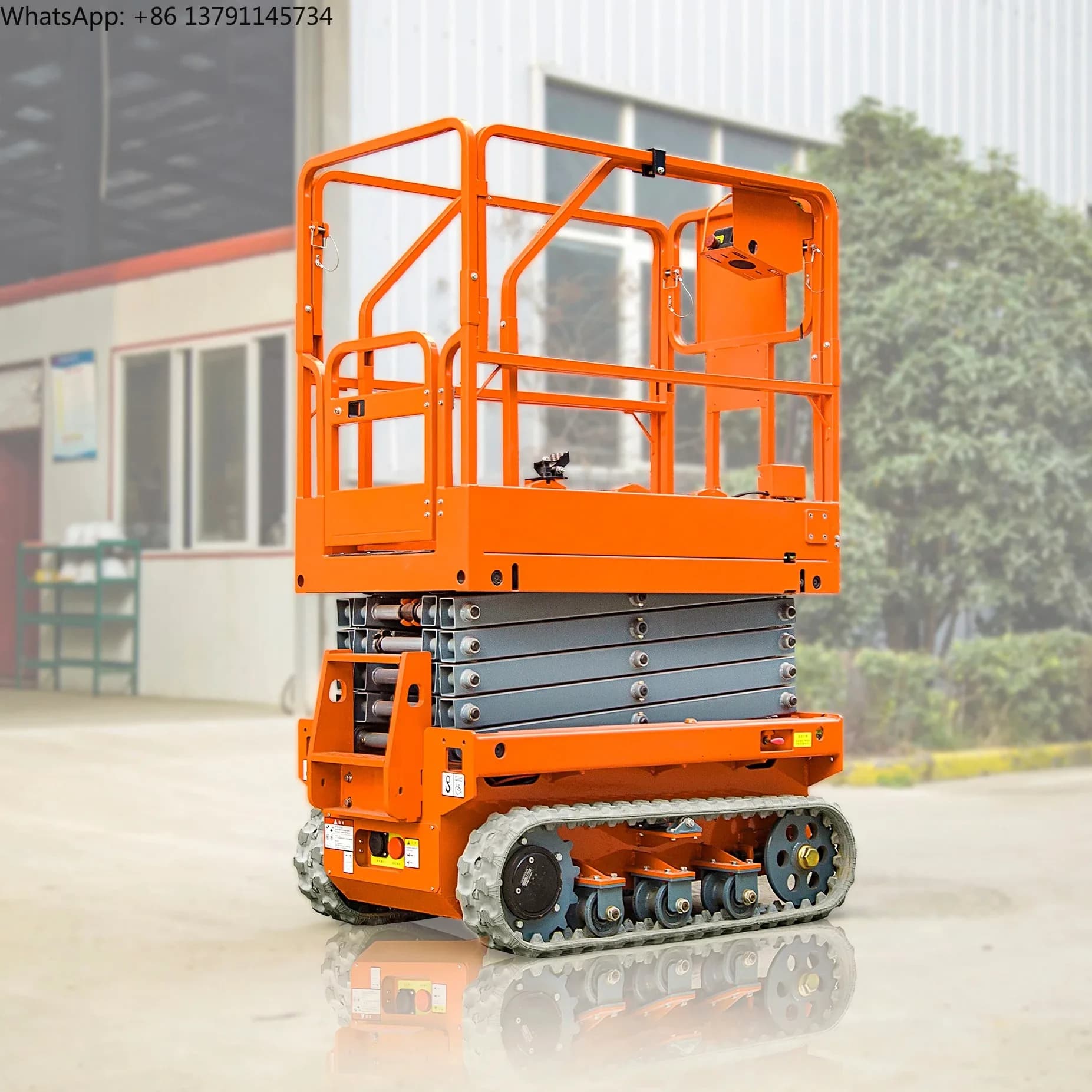 Most Popular 6m 8m 10m Electric Hydraulic Self Propelled Mobile Aerial Work Scissor Lift Track Crawler Lifting Platform