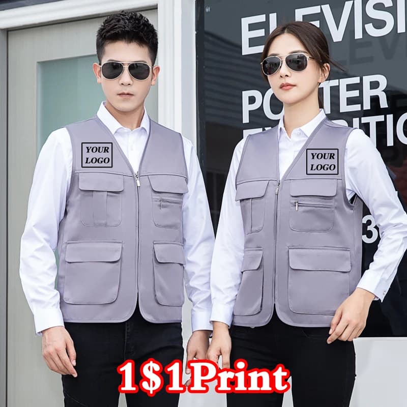Customized logo for high-end work clothes and vests labor protection advertising activities construction vest embroidery