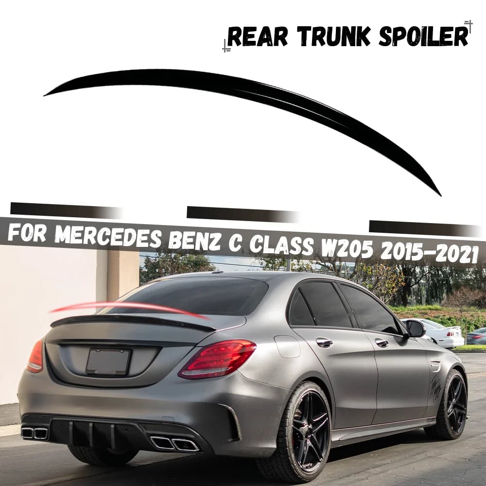 For Mercedes-Benz C-Class W205 Sedan C180 C200 C260 2015-2021 Rear Trunk Spoiler Rear Wing Car Tail Wing Decoration